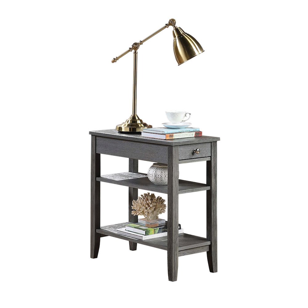 American Heritage 1 Drawer Chairside End Table with Shelves. Picture 2