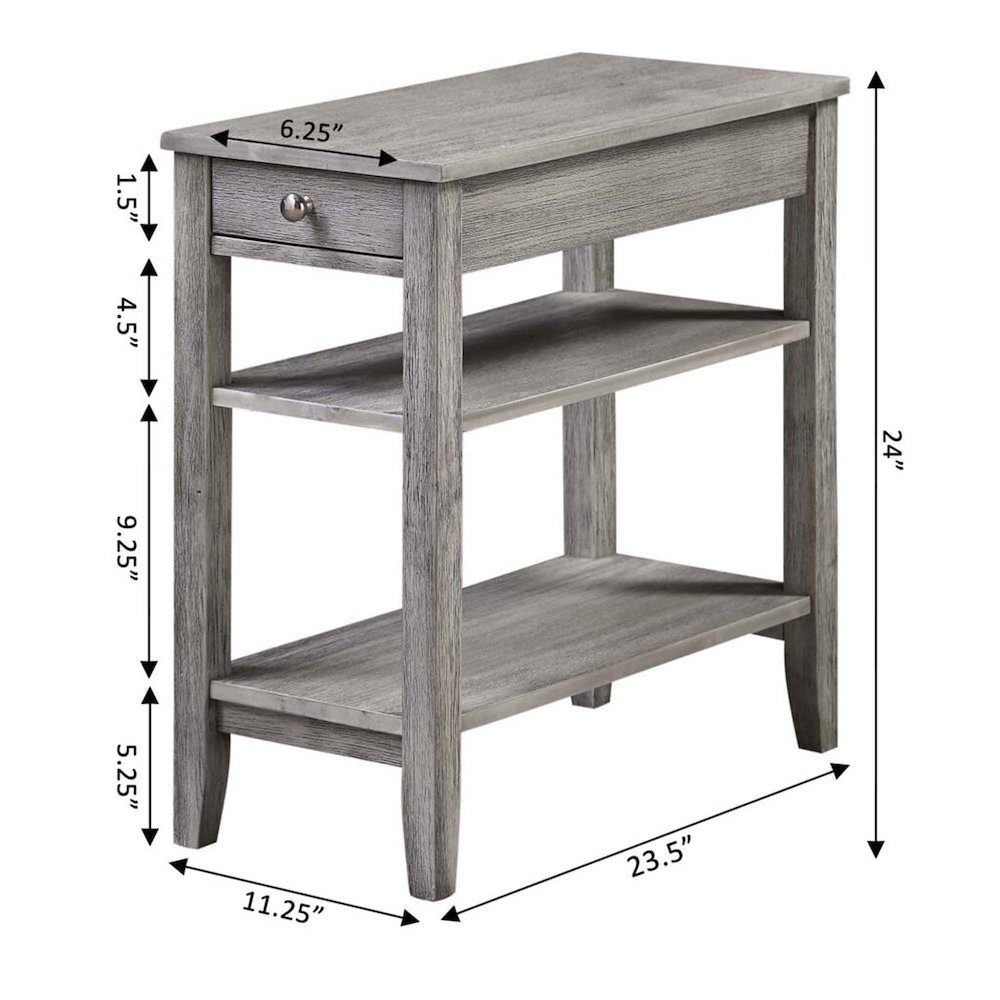 American Heritage 1 Drawer Chairside End Table with Shelves. Picture 6