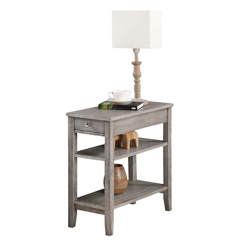 American Heritage 1 Drawer Chairside End Table with Shelves. Picture 3