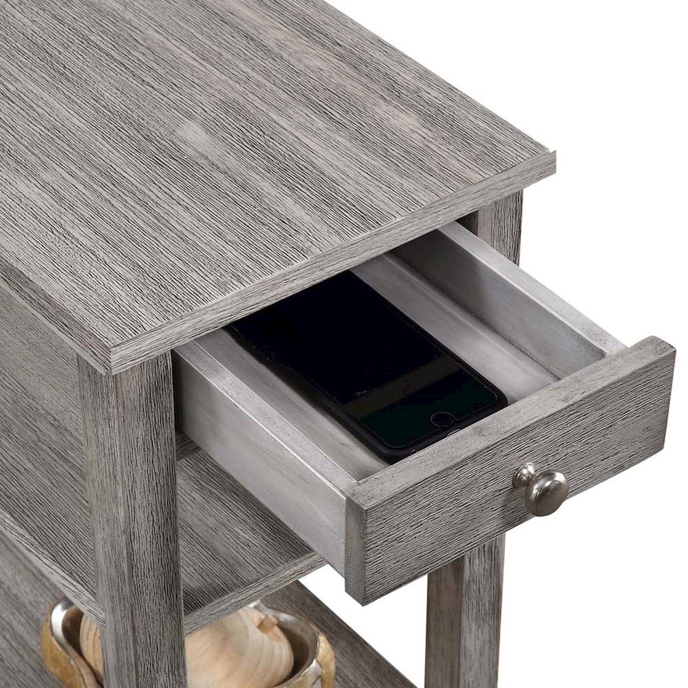 American Heritage 1 Drawer Chairside End Table with Shelves. Picture 4