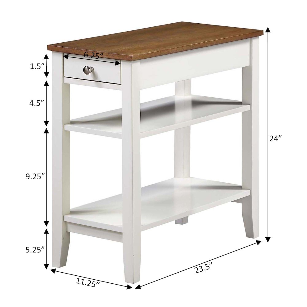 American Heritage 1 Drawer Chairside End Table with Shelves. Picture 6