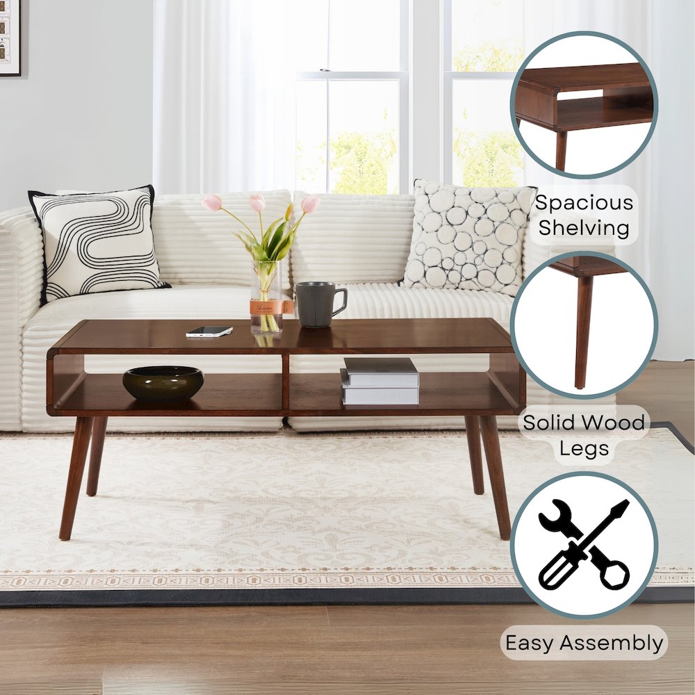 Napa Coffee Table with Shelf. Picture 3