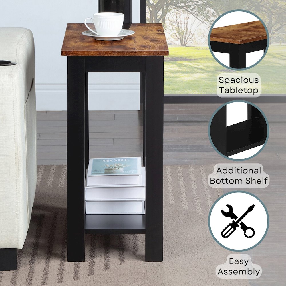 Designs2Go Baja Chairside End Table with Shelf. Picture 3