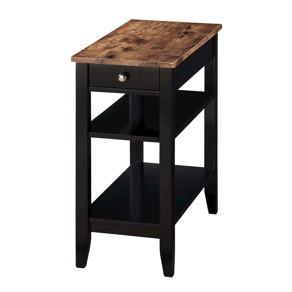 American Heritage 1 Drawer Chairside End Table with Shelves. Picture 1