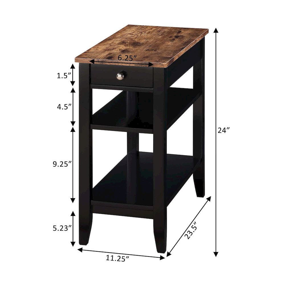 American Heritage 1 Drawer Chairside End Table with Shelves. Picture 6