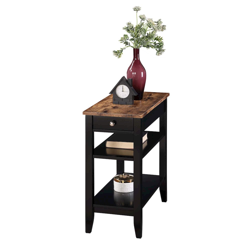 American Heritage 1 Drawer Chairside End Table with Shelves. Picture 3