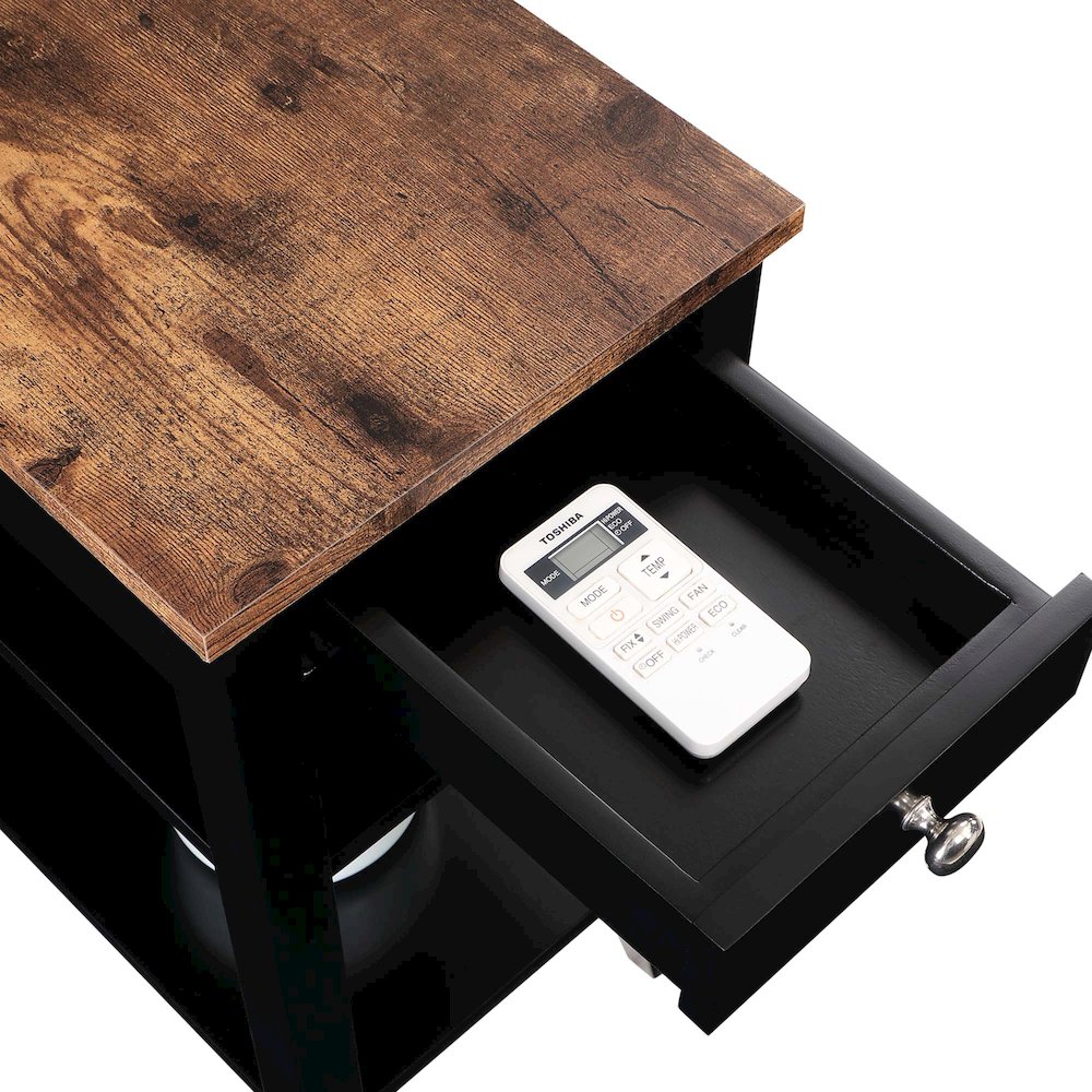 American Heritage 1 Drawer Chairside End Table with Shelves. Picture 4