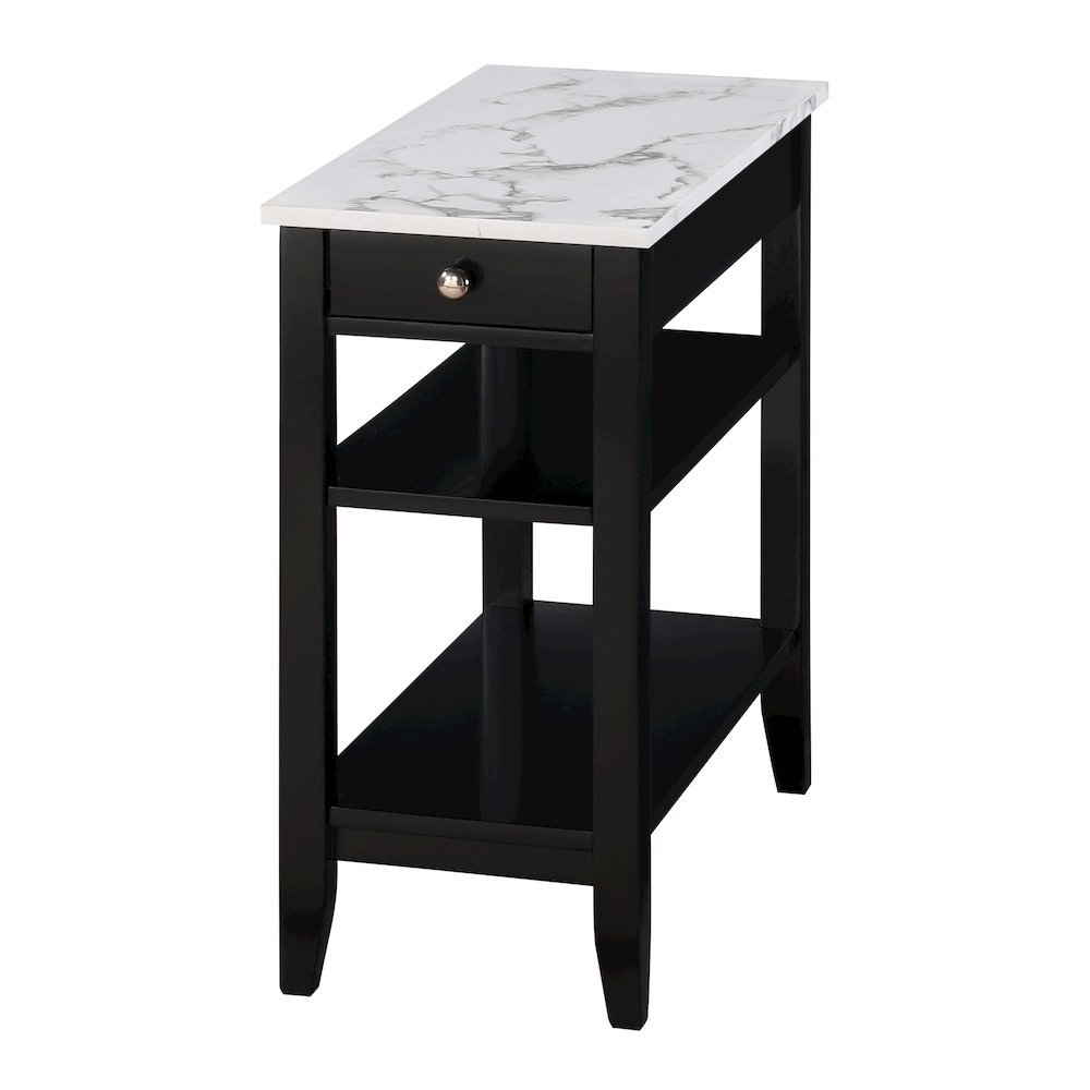 American Heritage 1 Drawer Chairside End Table with Shelves. Picture 1