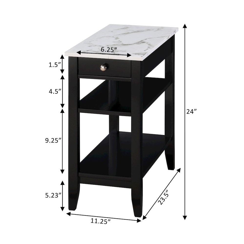 American Heritage 1 Drawer Chairside End Table with Shelves. Picture 6