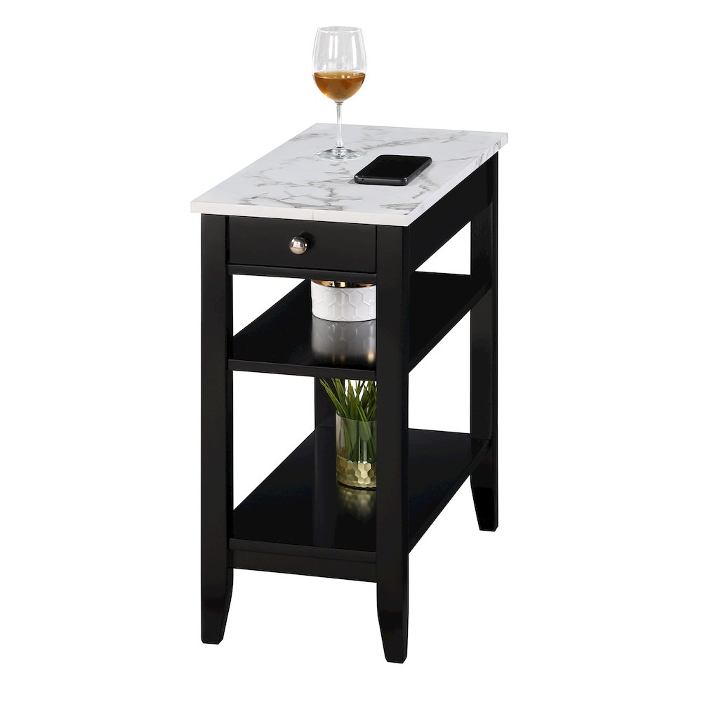 American Heritage 1 Drawer Chairside End Table with Shelves. Picture 3