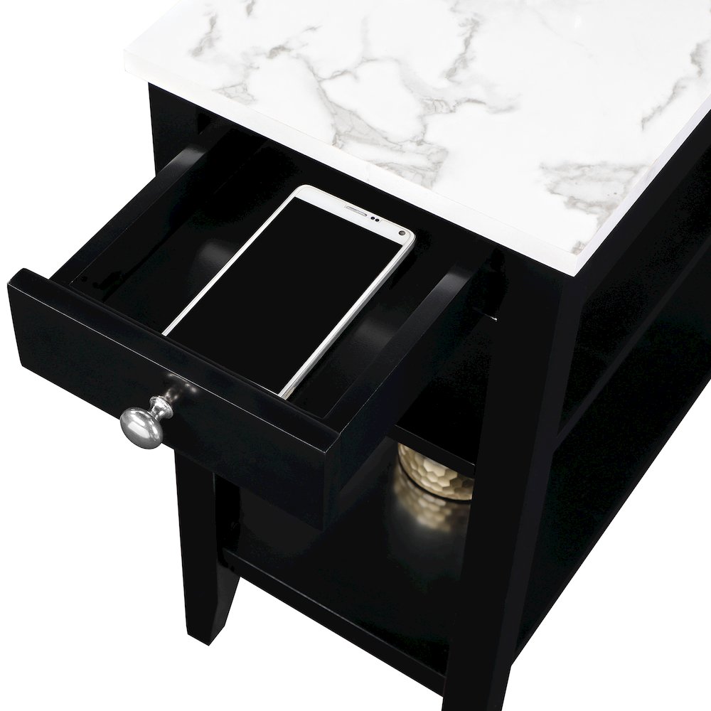 American Heritage 1 Drawer Chairside End Table with Shelves. Picture 4