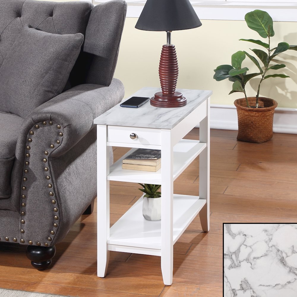 American Heritage 1 Drawer Chairside End Table with Shelves. Picture 2