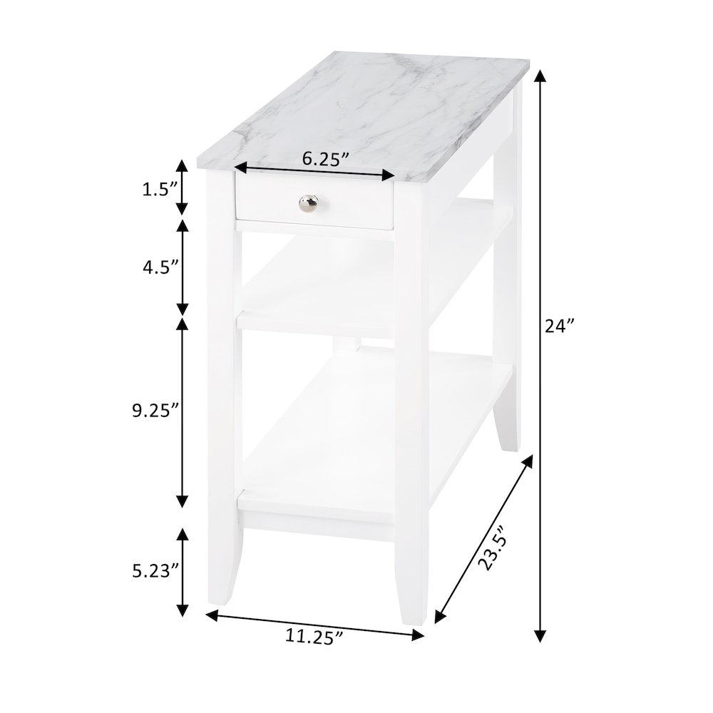 American Heritage 1 Drawer Chairside End Table with Shelves. Picture 6