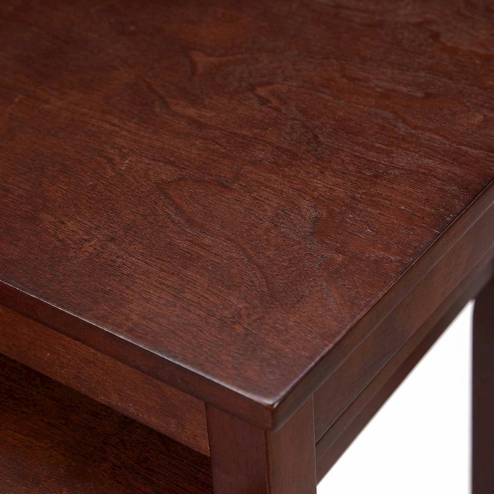 Wood Finish End Tables with Storage Shelves for Living Room and Bedroom. Picture 6