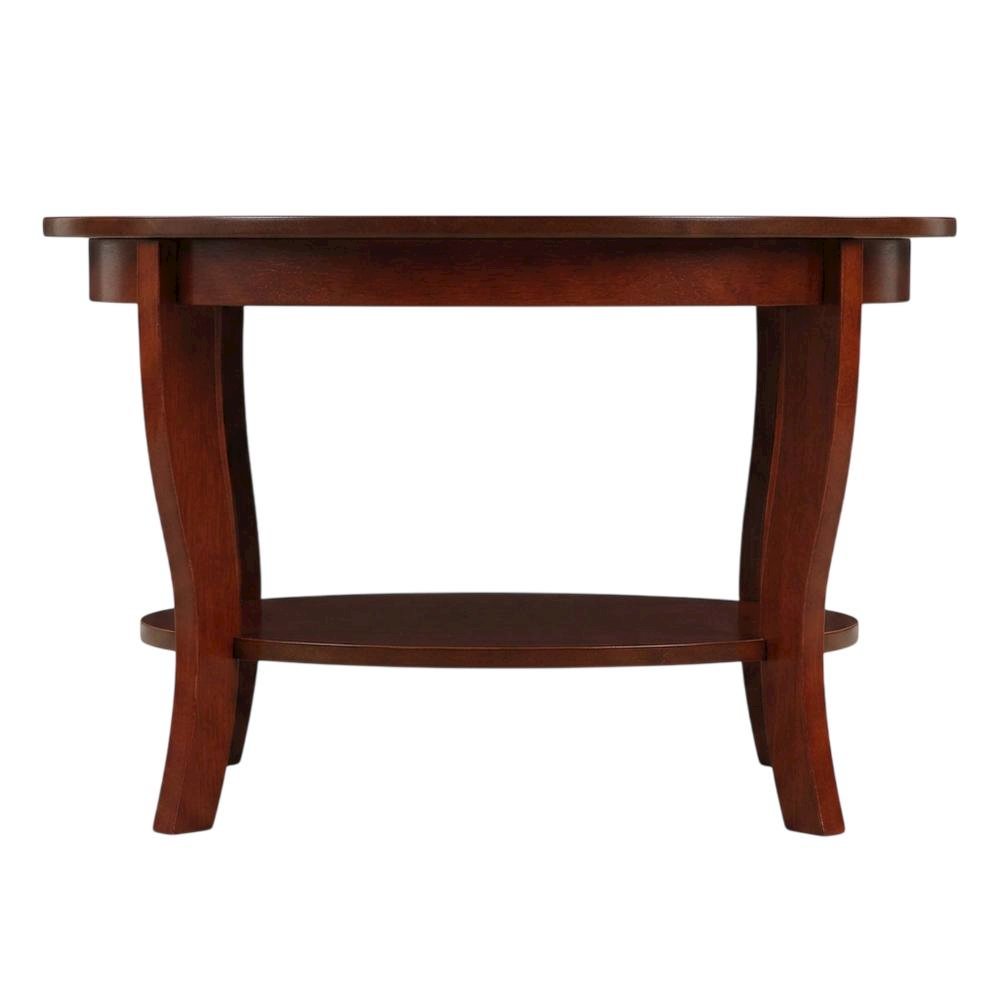 Distressed Round Coffee Table with Shelf in Classic Style, 30-Inch Diameter. Picture 4