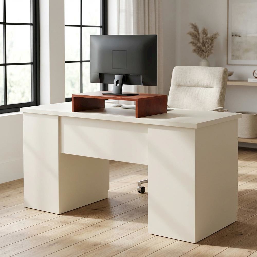 Cherry TV/Monitor Riser for Small Screens up to 26 Inches with Melamine Veneer. Picture 3