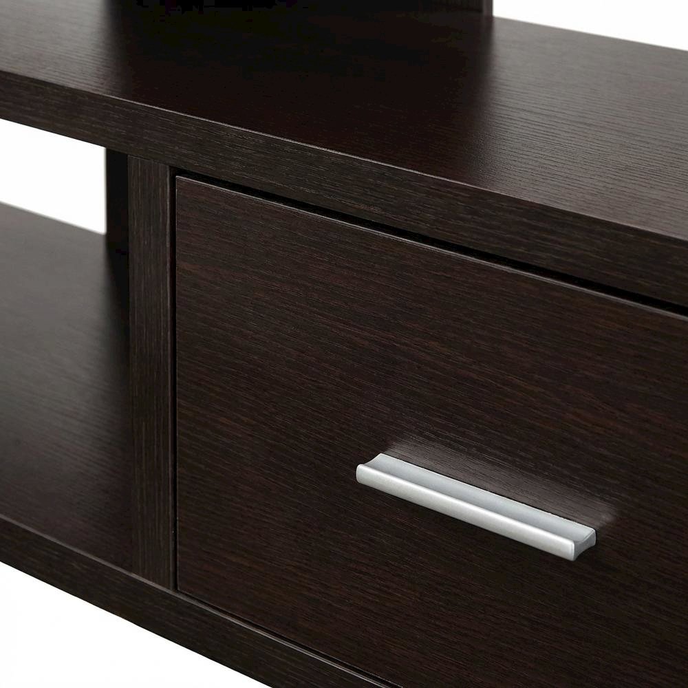 Contemporary Brown TV Stand with 1 Drawer and Shelves for Up to 65-Inch TVs. Picture 5