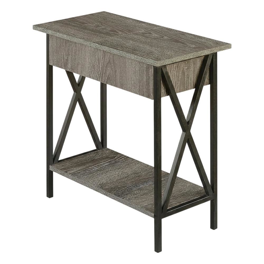 Glass Finish Flip Top Table with Compact Design for Living Room Use. Picture 1