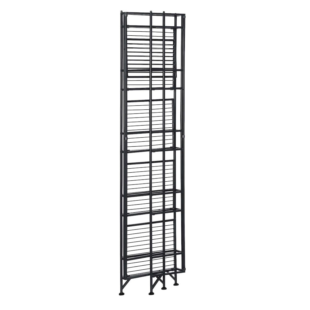 Xtra Storage 5 Tier Folding Metal Shelf Black. Picture 4
