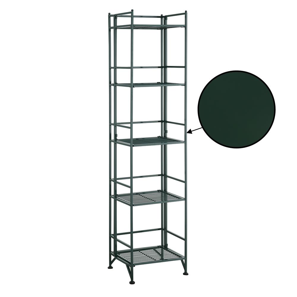 Xtra Storage 5 Tier Folding Metal Shelf, Green. Picture 1