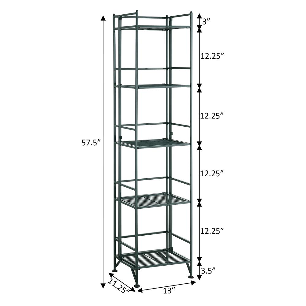 Xtra Storage 5 Tier Folding Metal Shelf, Green. Picture 7