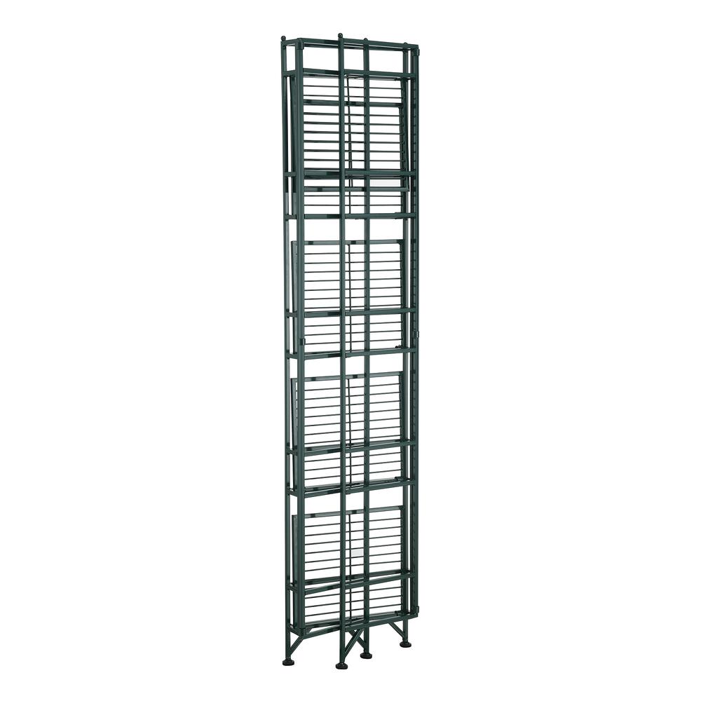 Xtra Storage 5 Tier Folding Metal Shelf, Green. Picture 4