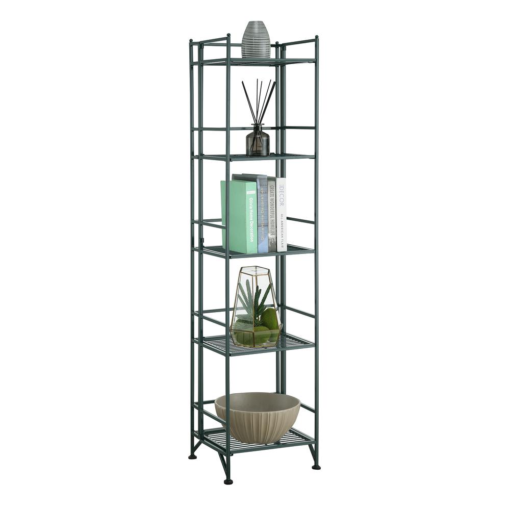 Xtra Storage 5 Tier Folding Metal Shelf, Green. Picture 2