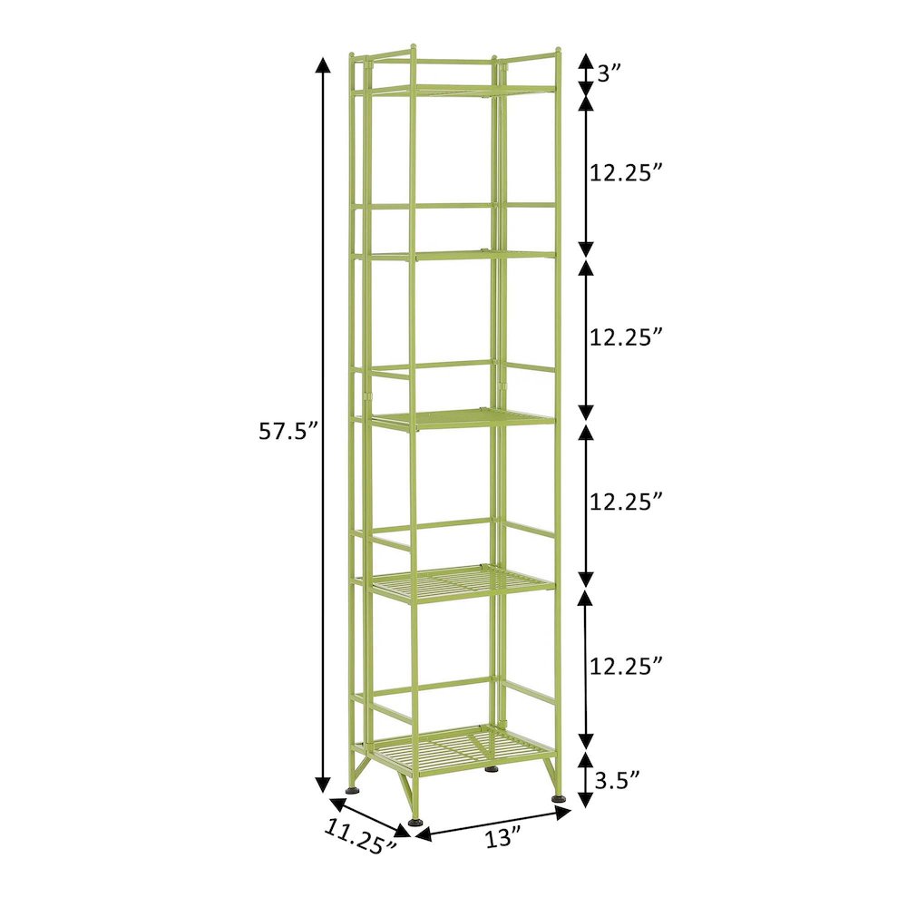 Xtra Storage 5 Tier Folding Metal Shelf Lime. Picture 7