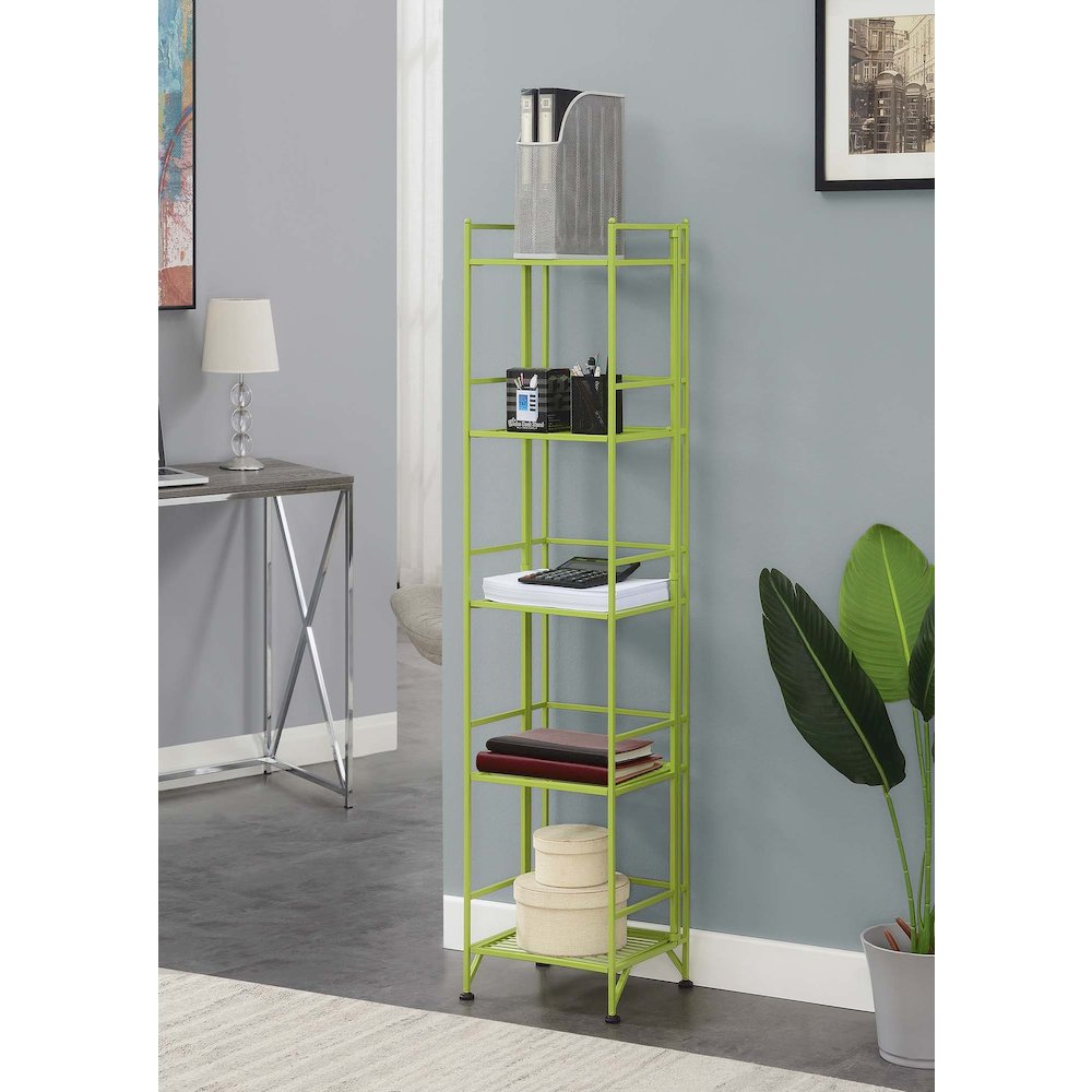 Xtra Storage 5 Tier Folding Metal Shelf Lime. Picture 2