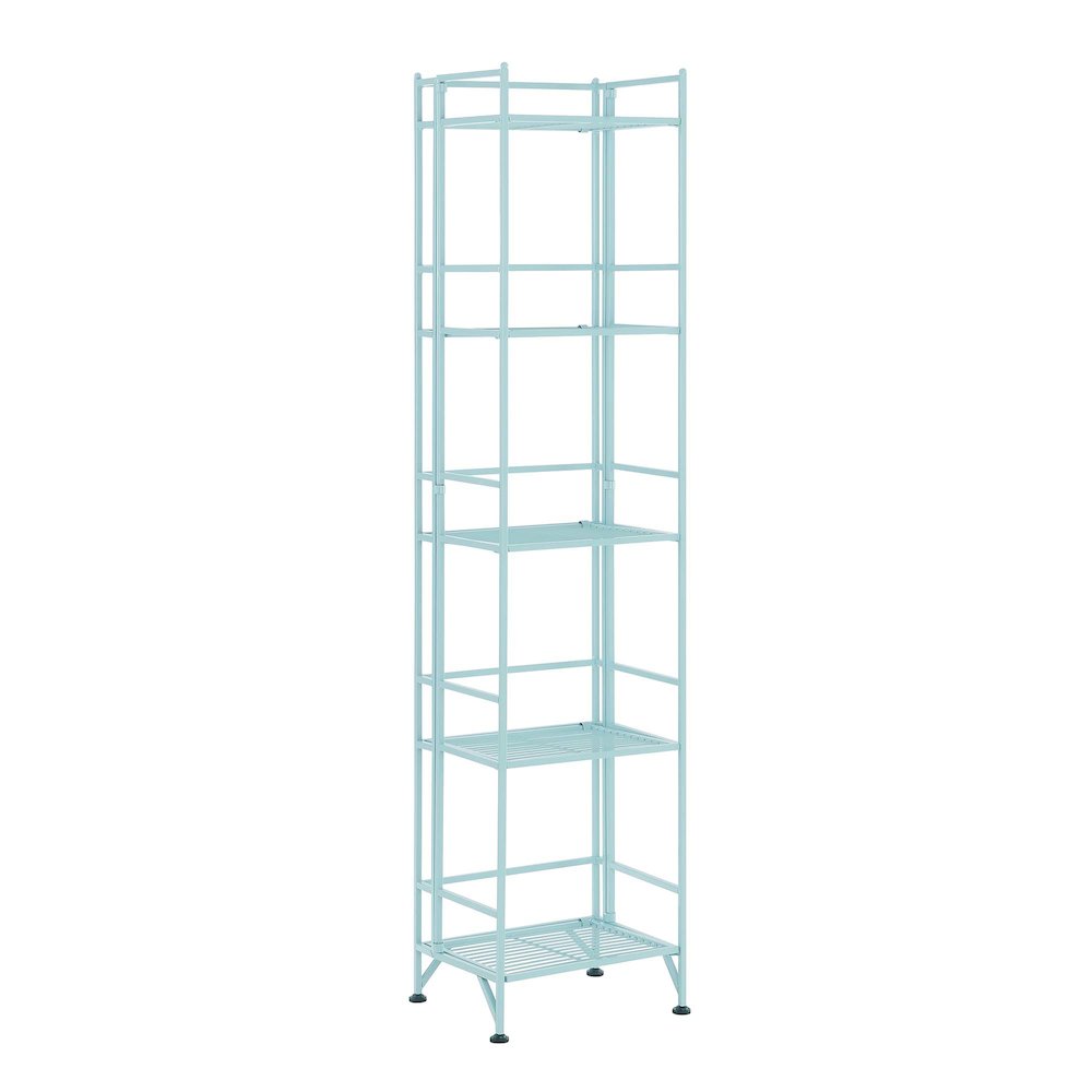 Xtra Storage 5 Tier Folding Metal Shelf Sea Foam. Picture 1
