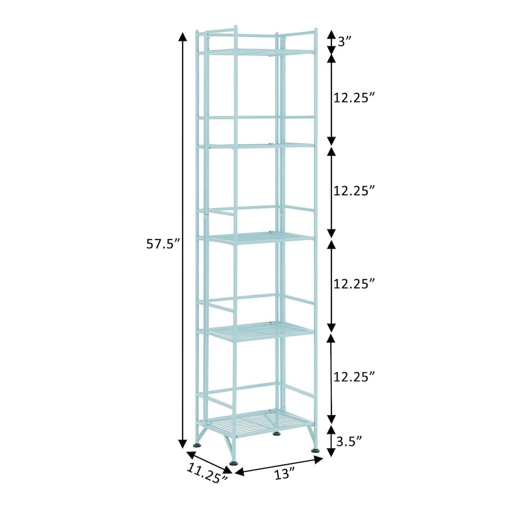 Xtra Storage 5 Tier Folding Metal Shelf Sea Foam. Picture 7