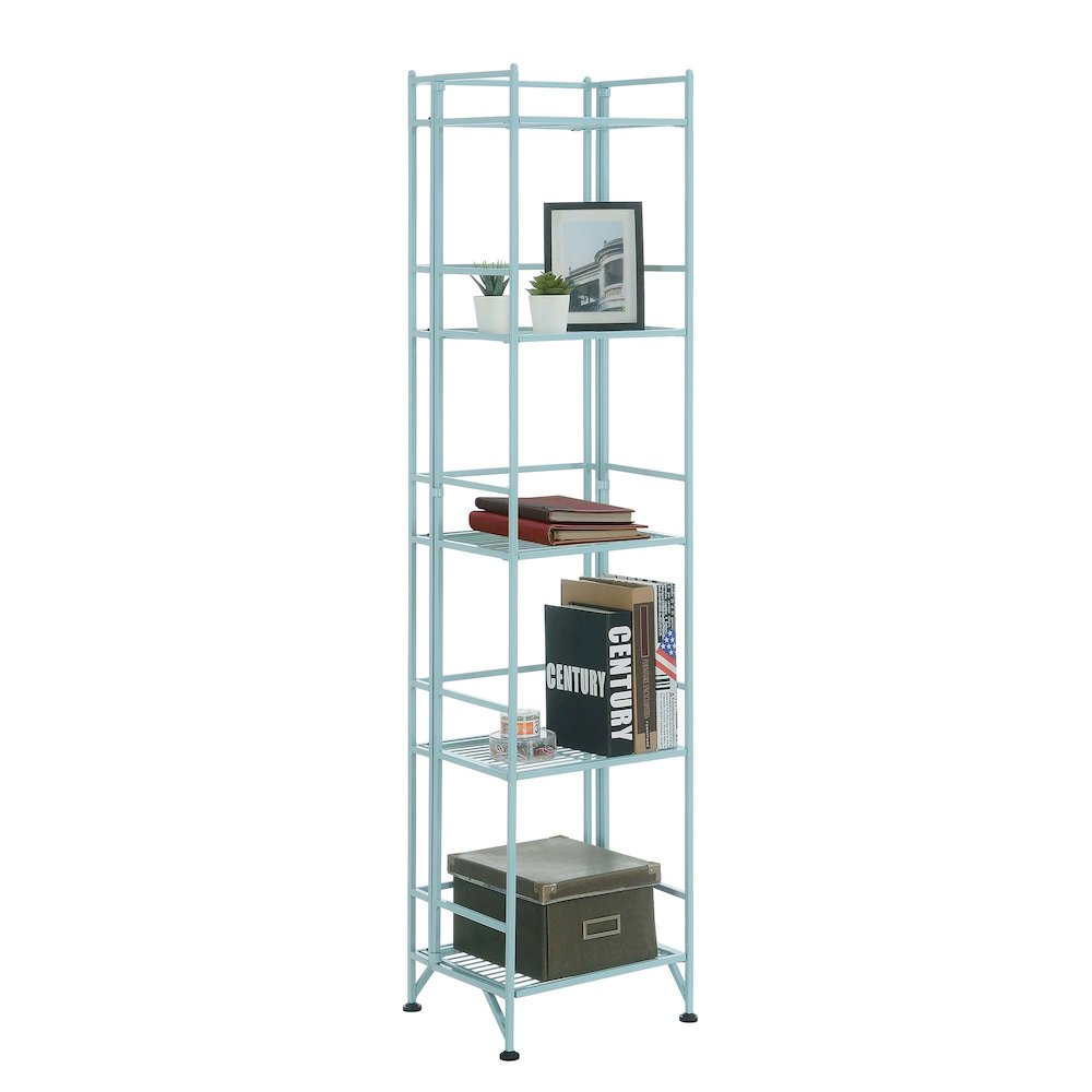 Xtra Storage 5 Tier Folding Metal Shelf Sea Foam. Picture 3