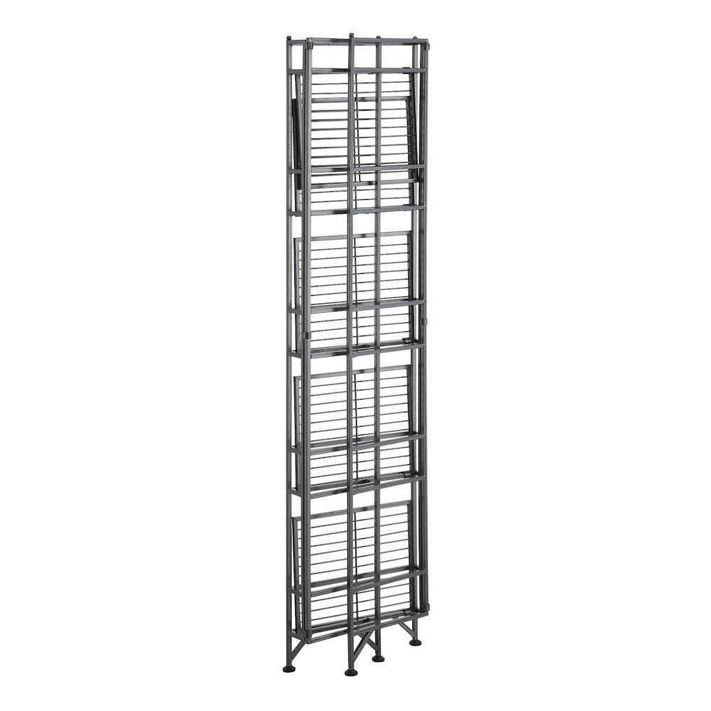 Xtra Storage 5 Tier Folding Metal Shelf, Gray. Picture 4
