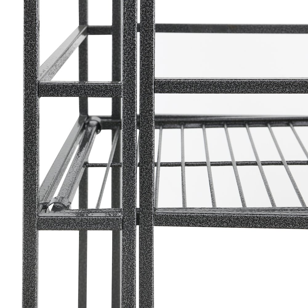 Xtra Storage 5 Tier Folding Metal Shelf, Gray. Picture 6