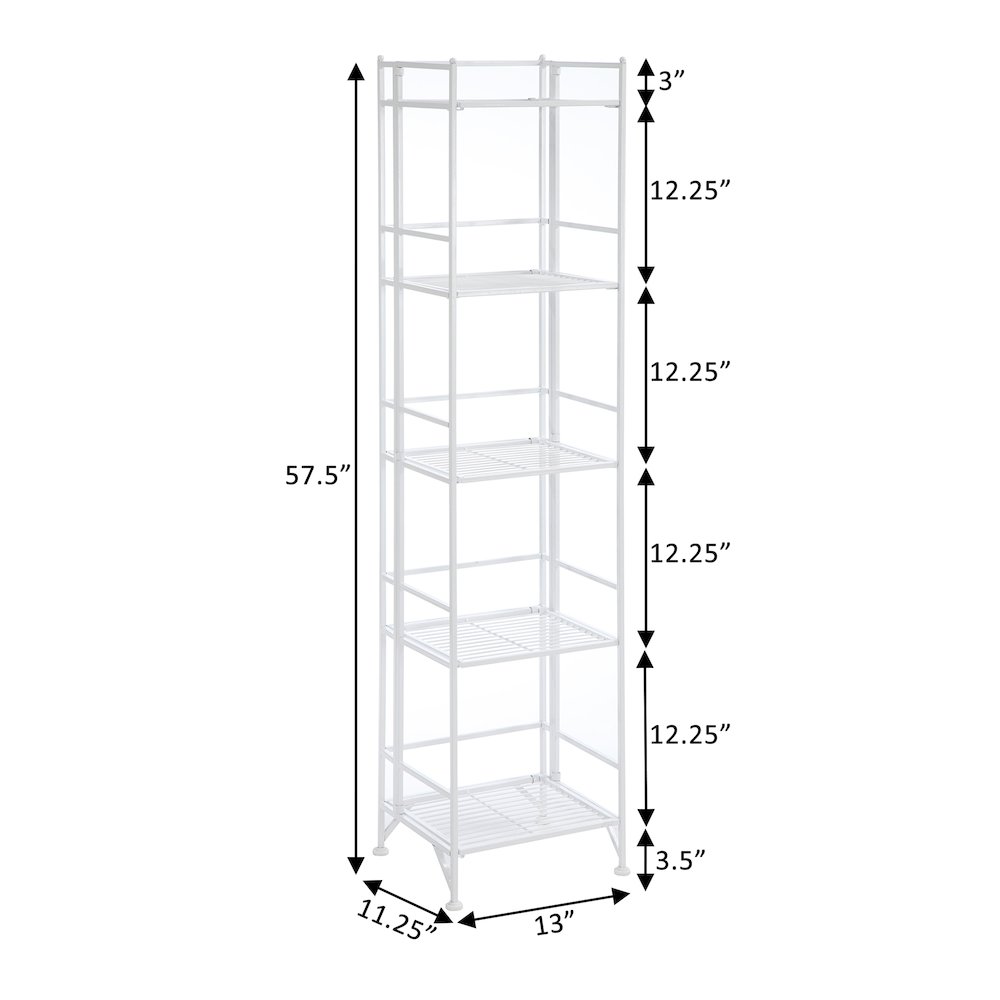 Xtra Storage 5 Tier Folding Metal Shelf White. Picture 5
