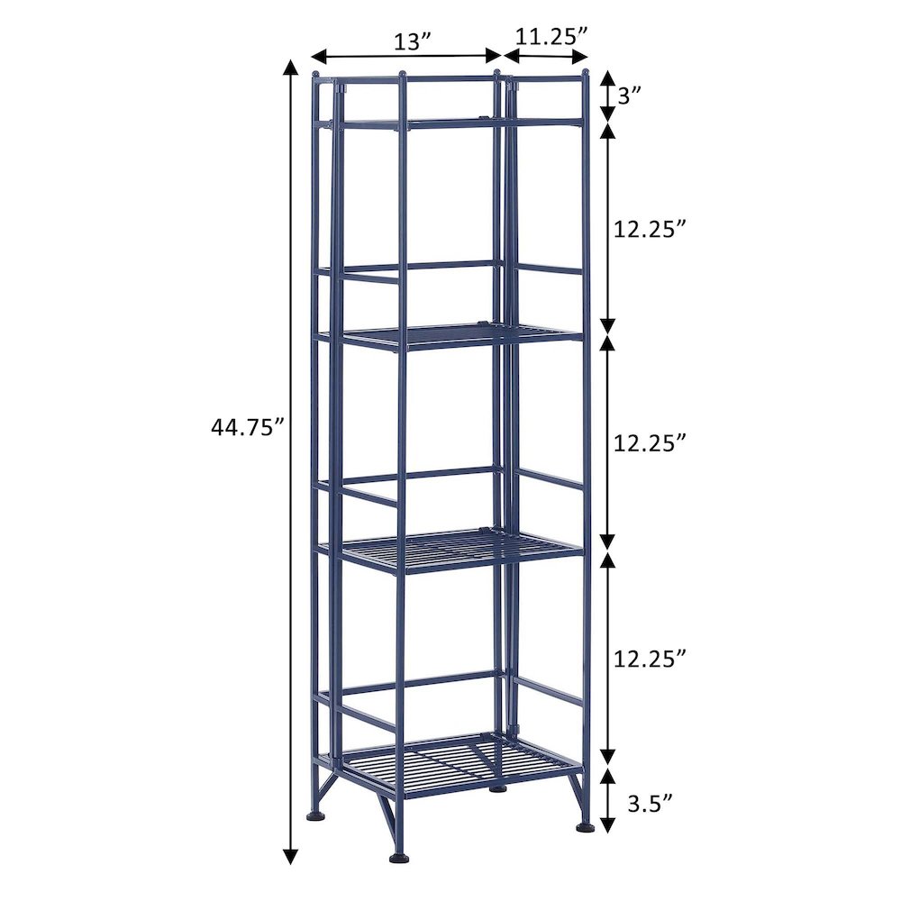 Xtra Storage 4 Tier Folding Metal Shelf Cobalt Blue. Picture 7