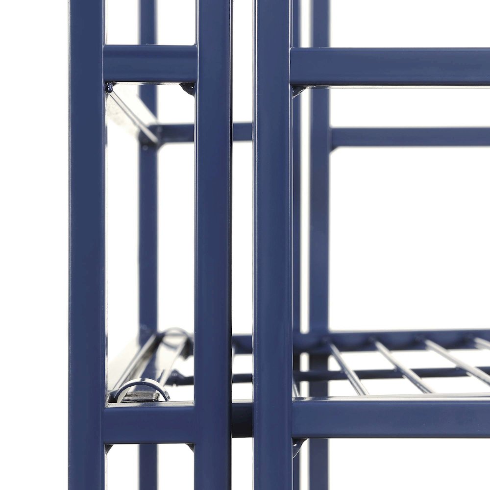 Xtra Storage 4 Tier Folding Metal Shelf Cobalt Blue. Picture 5