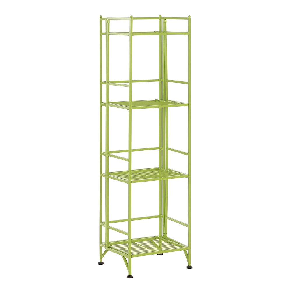 Xtra Storage 4 Tier Folding Metal Shelf Lime. Picture 1