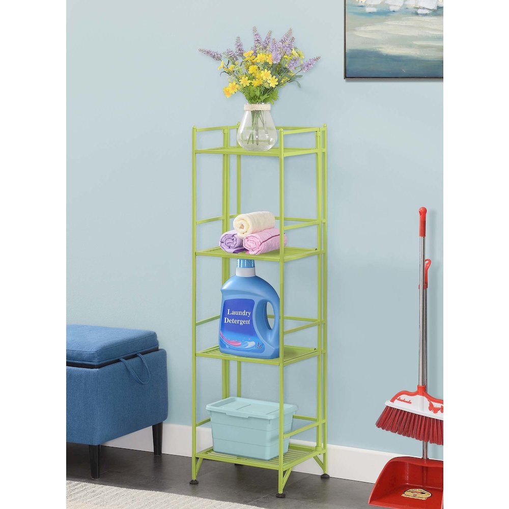 Xtra Storage 4 Tier Folding Metal Shelf Lime. Picture 2
