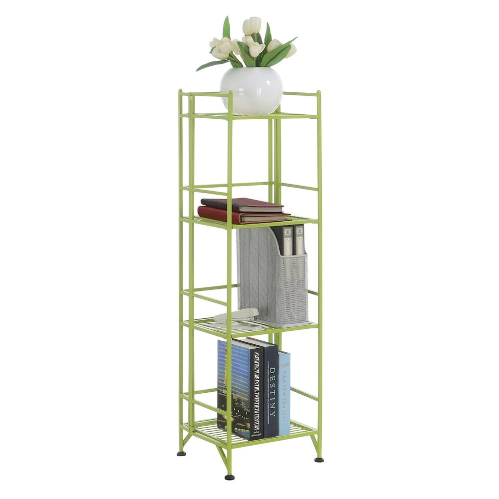 Xtra Storage 4 Tier Folding Metal Shelf Lime. Picture 3