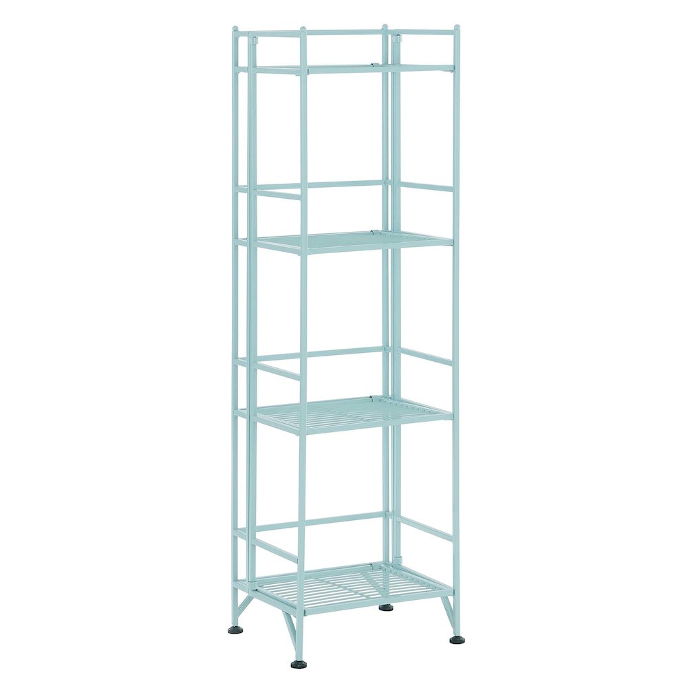 Xtra Storage 4 Tier Folding Metal Shelf Sea Foam. Picture 1