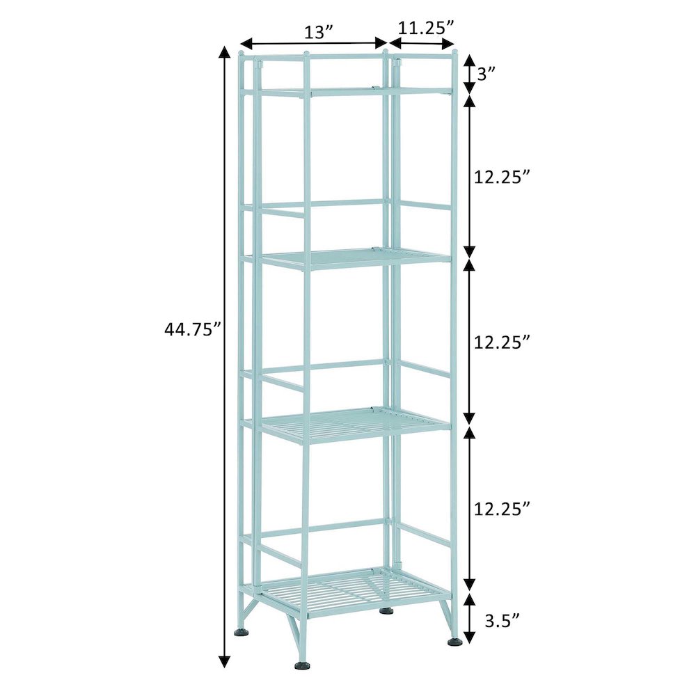 Xtra Storage 4 Tier Folding Metal Shelf Sea Foam. Picture 7