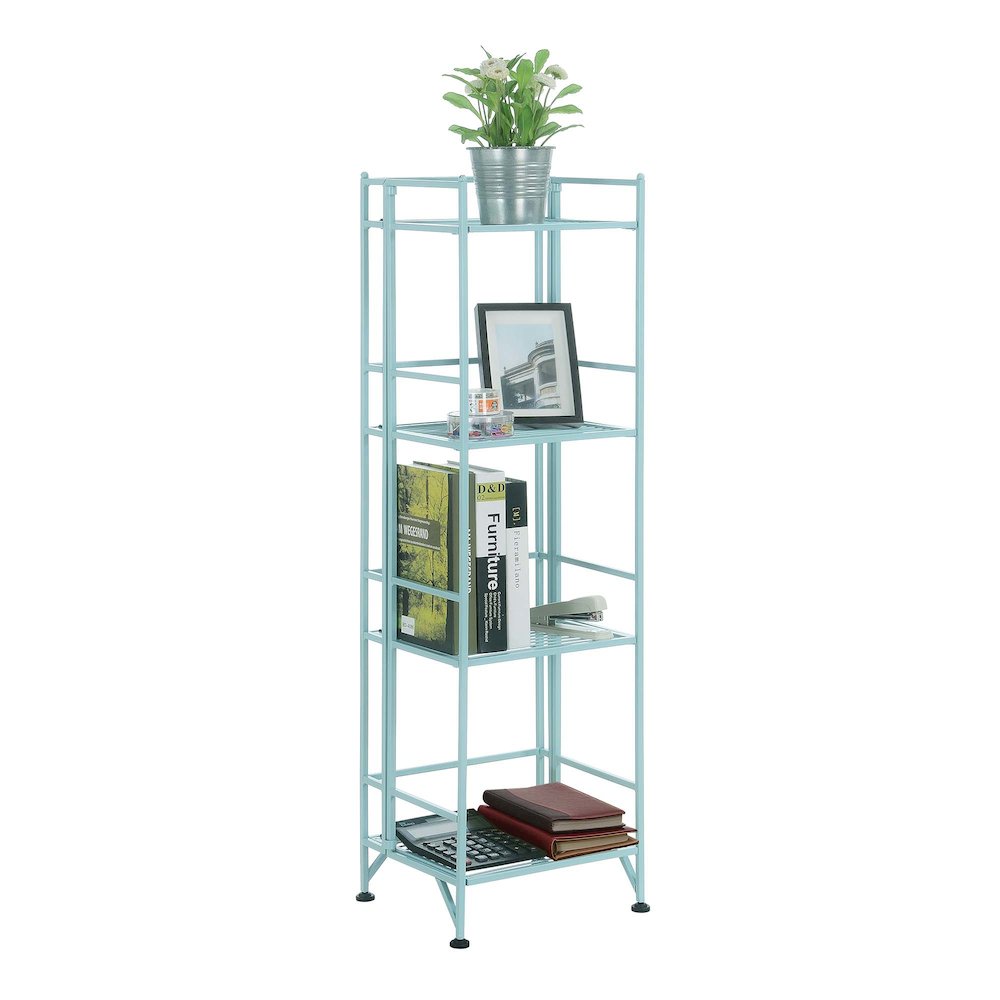 Xtra Storage 4 Tier Folding Metal Shelf Sea Foam. Picture 3