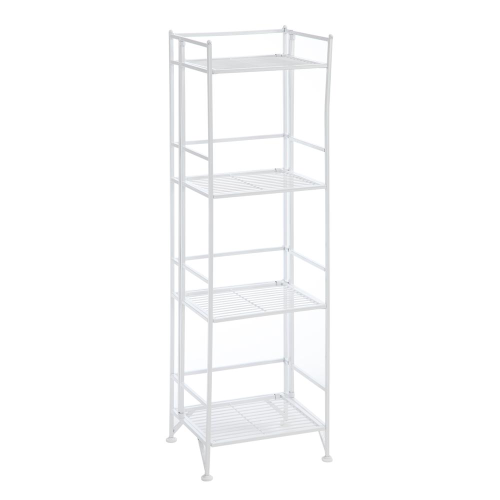 Xtra Storage 4 Tier Folding Metal Shelf White. Picture 4