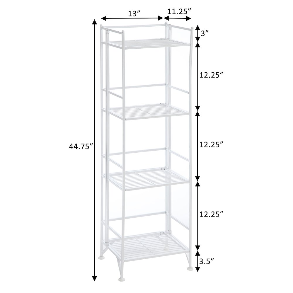 Xtra Storage 4 Tier Folding Metal Shelf White. Picture 5