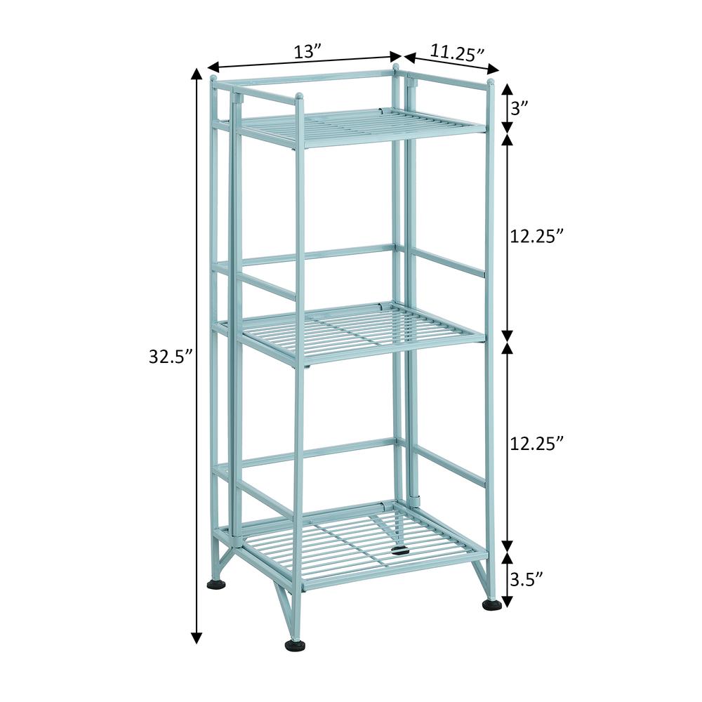 Xtra Storage 3 Tier Folding Metal Shelf Blue. Picture 7