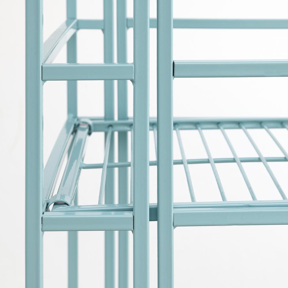 Xtra Storage 3 Tier Folding Metal Shelf Blue. Picture 6