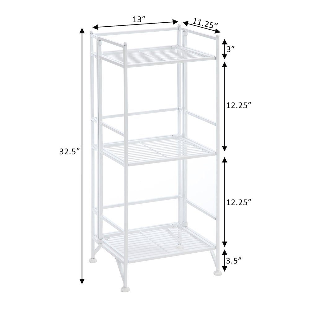 Xtra Storage 3 Tier Folding Metal Shelf White. Picture 5