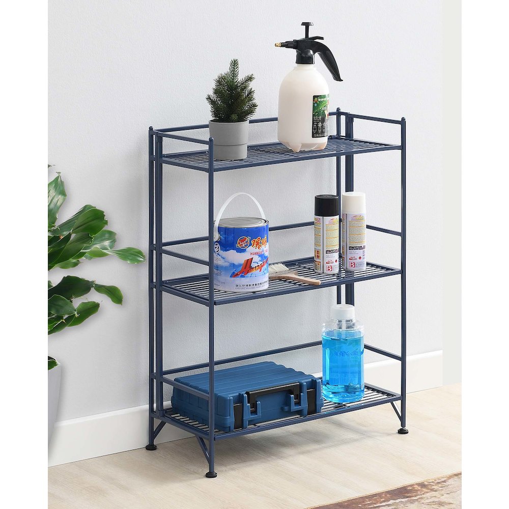 Xtra Storage 3 Tier Wide Folding Metal Shelf. Picture 2