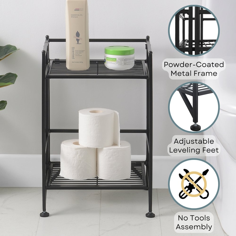 Xtra Storage 2 Tier Folding Metal Shelf. Picture 4